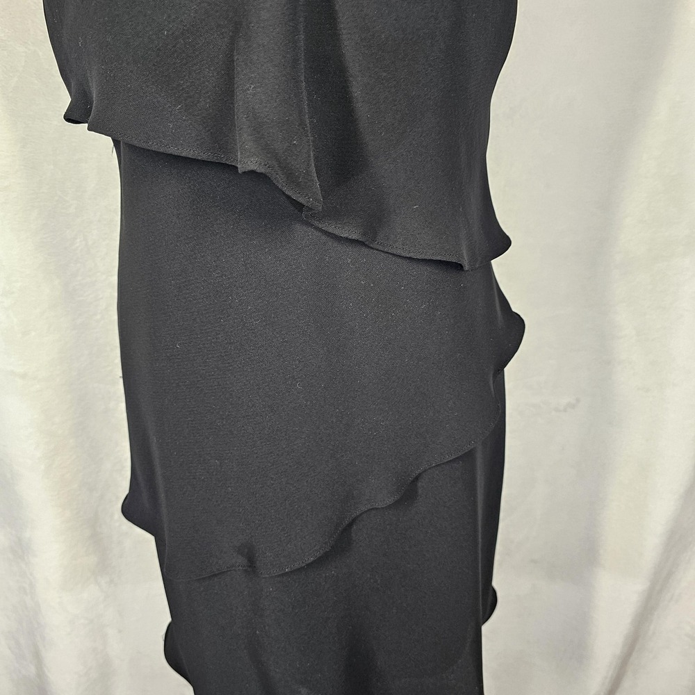 Jones New York Dress Womens 8 Black Sleeveless Tiered Layered Little Black Dress - Picture 4 of 9